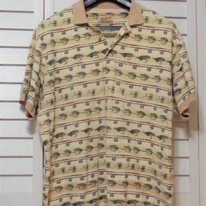 RESORT CASUAL MENS 2XL FLY FISHING SPORT COLLARED PULL OVER POLO SHIRT OUTDOORS